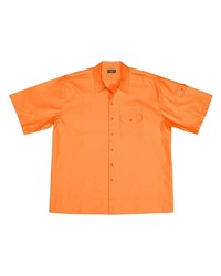 orange Seide Kurzarmhemd von Balenciaga