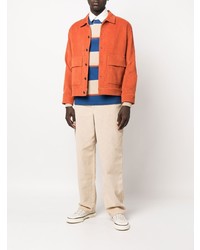 orange Shirtjacke aus Cord von Pop Trading Company