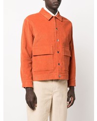 orange Shirtjacke aus Cord von Pop Trading Company