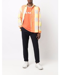 orange Shirtjacke mit Karomuster von Sunnei