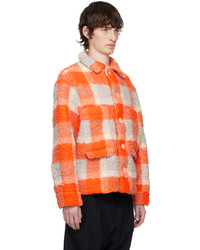 orange Shirtjacke mit Karomuster von Henrik Vibskov