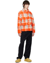 orange Shirtjacke mit Karomuster von Henrik Vibskov