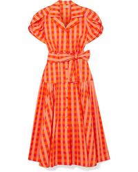 orange Shirtkleid mit Vichy-Muster von LHD