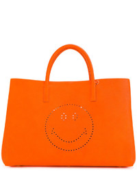 orange Shopper Tasche aus Leder von Anya Hindmarch