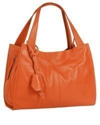 orange Shopper Tasche aus Leder von CLUTY