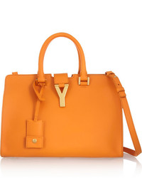 orange Shopper Tasche aus Leder von Saint Laurent