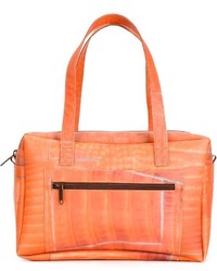 orange Shopper Tasche aus Leder von Luisa Cevese Riedizioni