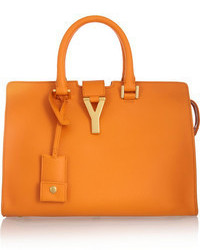orange Shopper Tasche aus Leder von Saint Laurent