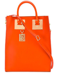 orange Shopper Tasche aus Leder von Sophie Hulme