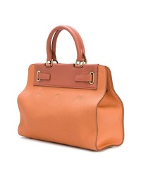 orange Shopper Tasche aus Leder von Fontana