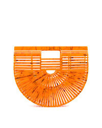 orange Shopper Tasche aus Stroh