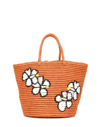 orange Shopper Tasche aus Stroh von SENSI STUDIO
