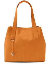 orange Shopper Tasche aus Wildleder