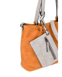 orange Shopper Tasche aus Wildleder von EMILY & NOAH