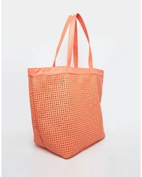 orange Shopper Tasche mit Ausschnitten von Asos