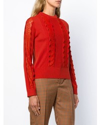 orange Spitze Pullover mit einem Rundhalsausschnitt von Chloé