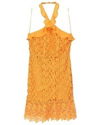 orange Spitzekleid von Mango