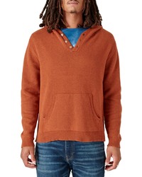 orange Strick Pullover mit einem Kapuze