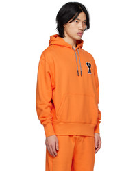 orange Strick Pullover mit einem Kapuze von AMI Alexandre Mattiussi