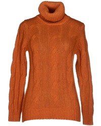orange Strick Pullover