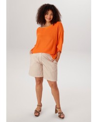 orange Strick Pullover von Aniston PLUS