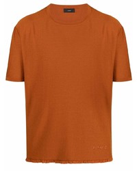 orange Strick T-Shirt mit einem Rundhalsausschnitt von Alanui