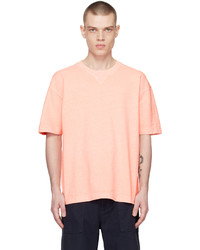 orange Strick T-Shirt mit einem Rundhalsausschnitt von BOSS