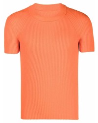 orange Strick T-Shirt mit einem Rundhalsausschnitt von Jacquemus