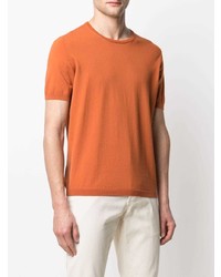 orange Strick T-Shirt mit einem Rundhalsausschnitt von Tagliatore