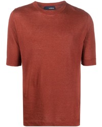 orange Strick T-Shirt mit einem Rundhalsausschnitt von Lardini