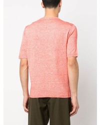 orange Strick T-Shirt mit einem Rundhalsausschnitt von Drumohr