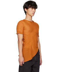 orange Strick T-Shirt mit einem Rundhalsausschnitt von khanh brice nguyen
