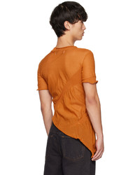 orange Strick T-Shirt mit einem Rundhalsausschnitt von khanh brice nguyen