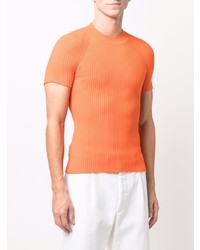 orange Strick T-Shirt mit einem Rundhalsausschnitt von Jacquemus