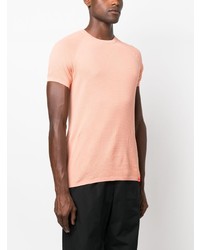 orange Strick T-Shirt mit einem Rundhalsausschnitt von Aspesi