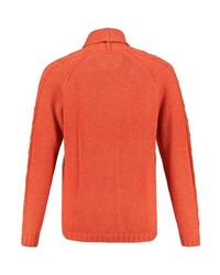 orange Strickjacke mit einem Schalkragen von JP1880