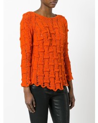 orange Strickpullover von Lamberto Losani