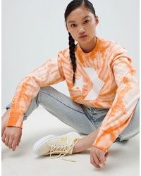 orange Mit Batikmuster Sweatshirt