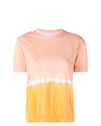 orange Mit Batikmuster T-Shirt mit einem Rundhalsausschnitt