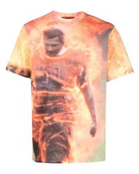 orange Mit Batikmuster T-Shirt mit einem Rundhalsausschnitt von 424