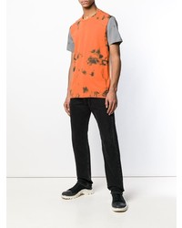 orange Mit Batikmuster T-Shirt mit einem Rundhalsausschnitt von Helmut Lang