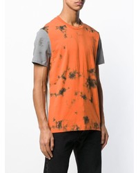 orange Mit Batikmuster T-Shirt mit einem Rundhalsausschnitt von Helmut Lang