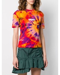 orange Mit Batikmuster T-Shirt mit einem Rundhalsausschnitt von MSGM