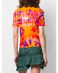 orange Mit Batikmuster T-Shirt mit einem Rundhalsausschnitt von MSGM