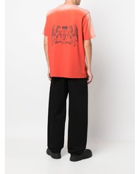 orange Mit Batikmuster T-Shirt mit einem Rundhalsausschnitt von Diesel