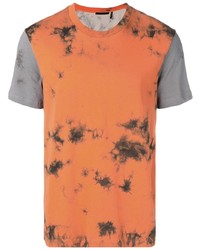orange Mit Batikmuster T-Shirt mit einem Rundhalsausschnitt von Helmut Lang