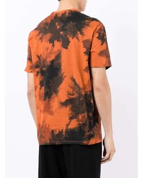 orange Mit Batikmuster T-Shirt mit einem Rundhalsausschnitt von Armani Exchange