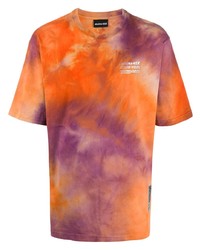 orange Mit Batikmuster T-Shirt mit einem Rundhalsausschnitt von Mauna Kea