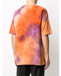 orange Mit Batikmuster T-Shirt mit einem Rundhalsausschnitt von Mauna Kea