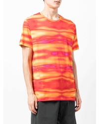 orange Mit Batikmuster T-Shirt mit einem Rundhalsausschnitt von Derek Rose